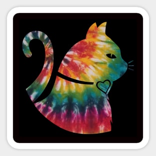 tie-dye cat face Sticker